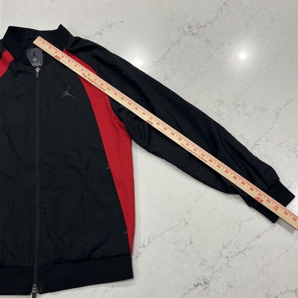 Nike Air Jordan Mens Medium 1 Wings Woven Muscle Track Jacket Black Red - Picture 13 of 16